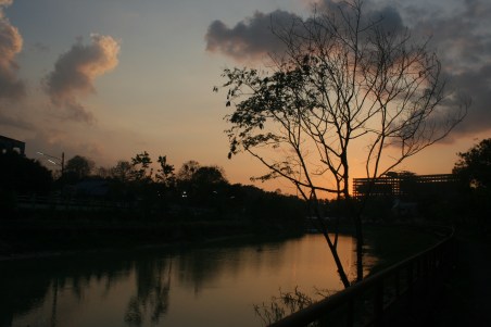 Sunset over the river